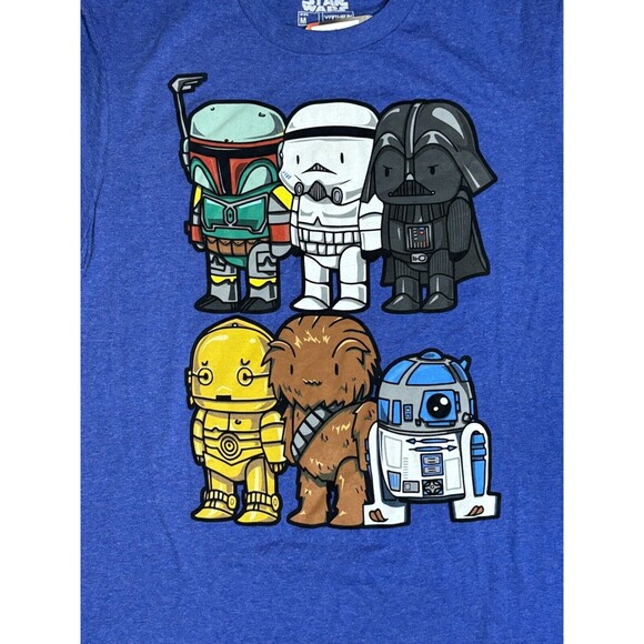 Star Wars Fifth Sun Men’s T-Shirt Blue Medium Chibi Characters NWT tshirt - Picture 2 of 9